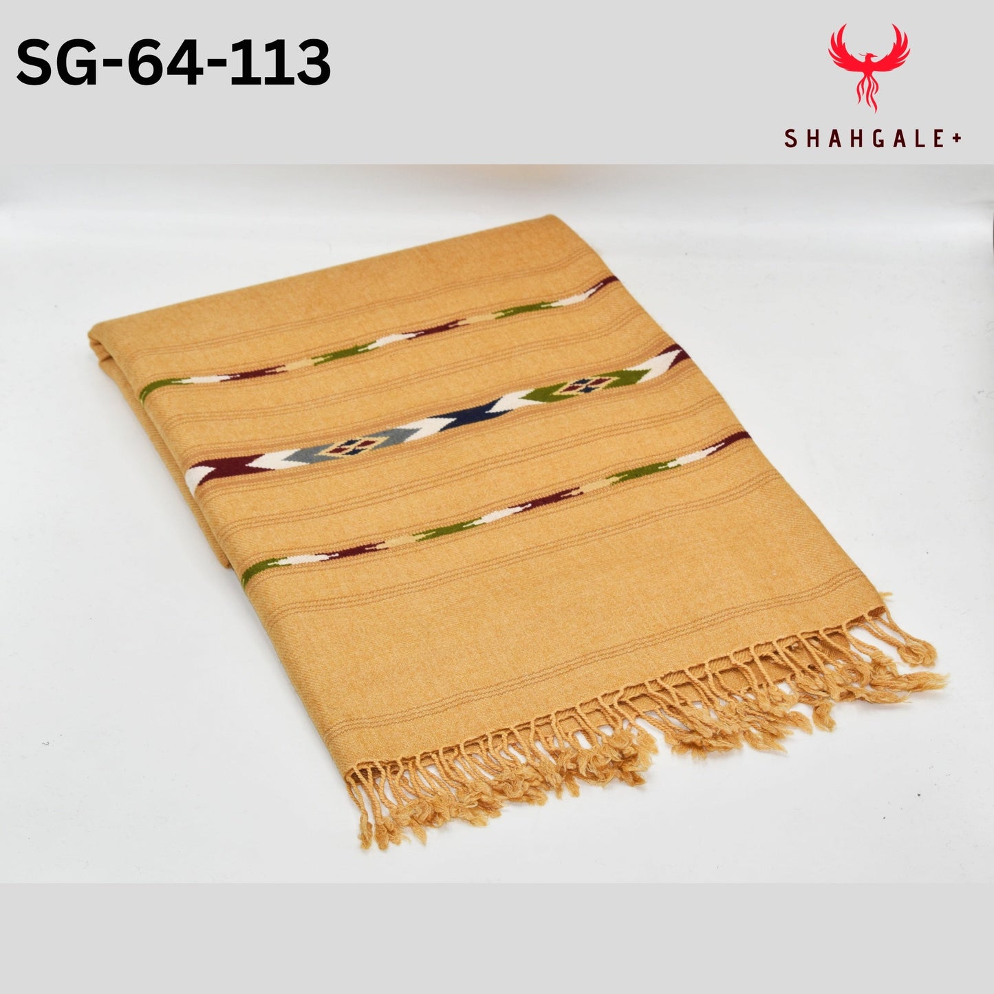 64 Wool Multi Flower Border (Camel Color)