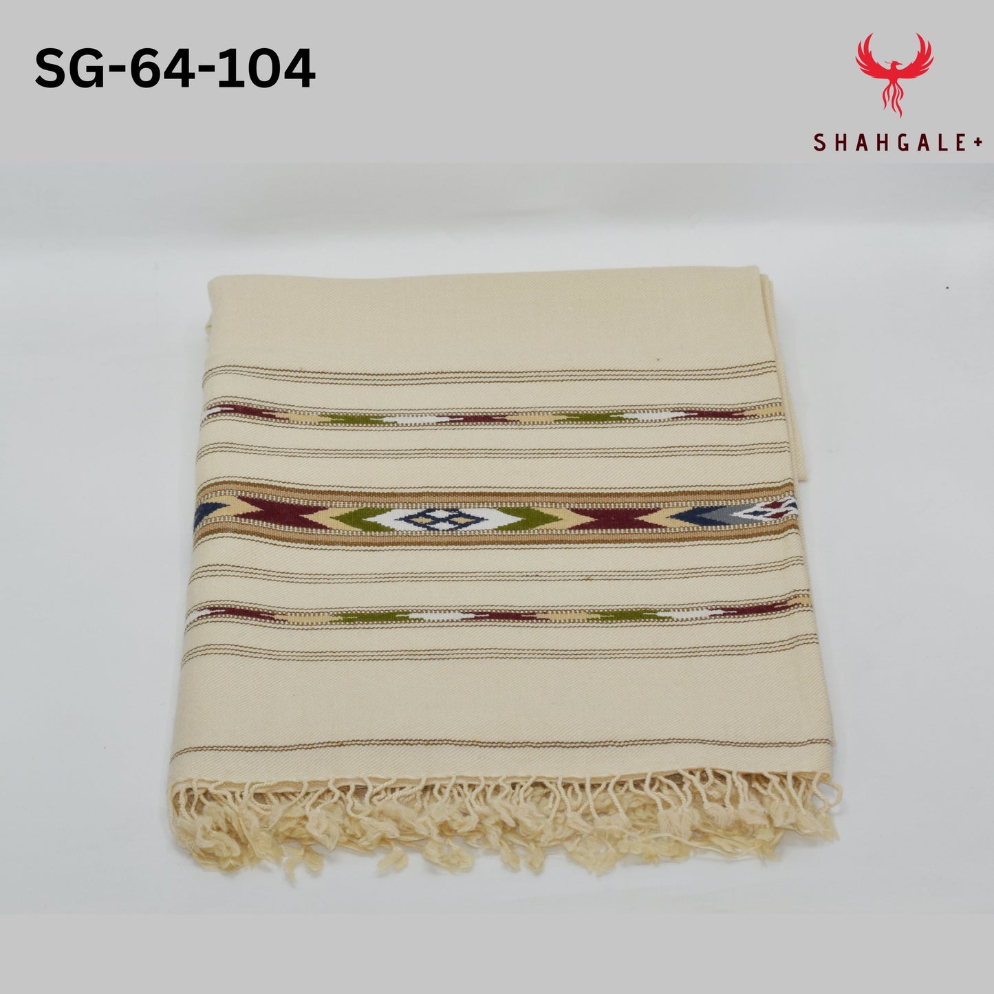 64 Wool Multi Flower Border (Cream color)