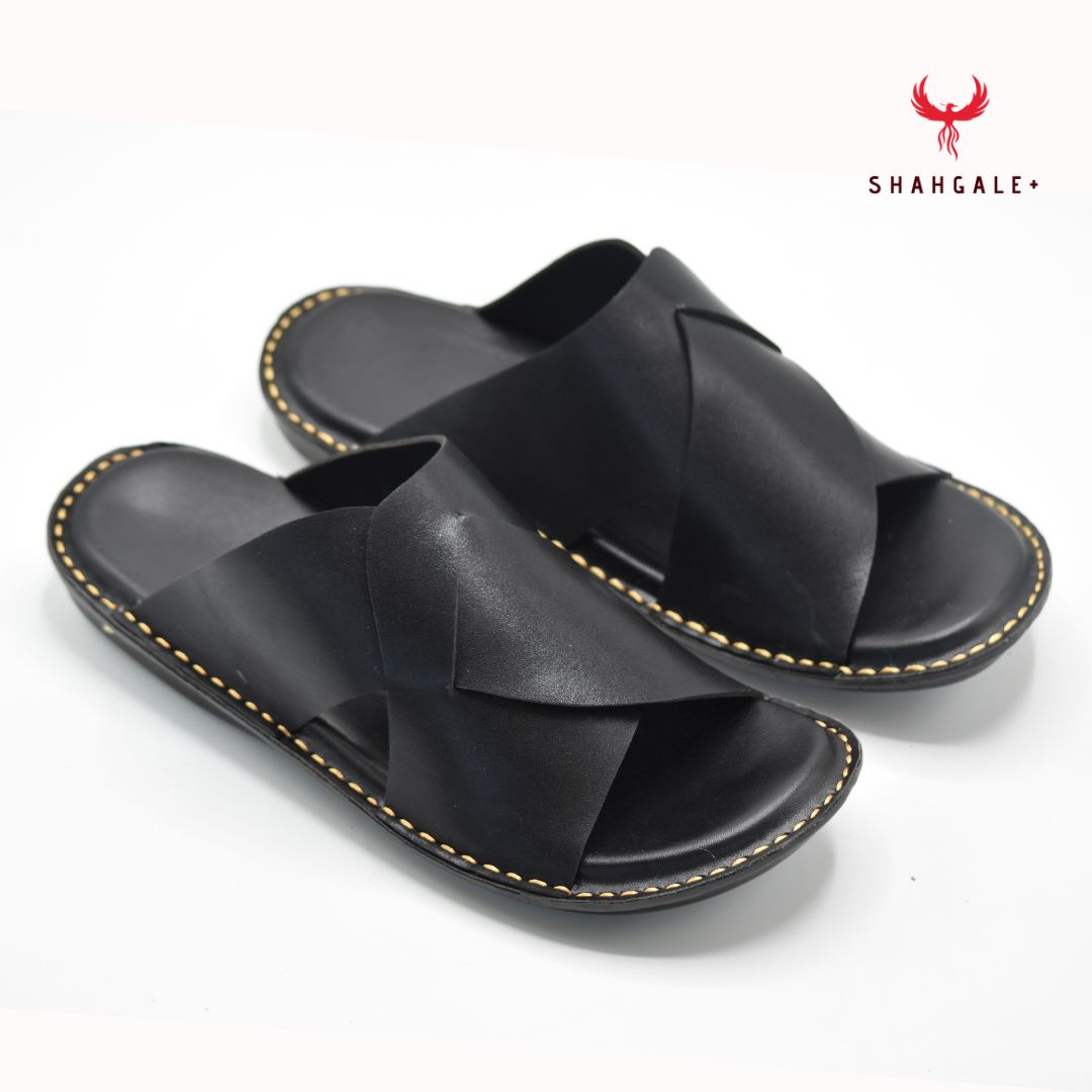 Handmade soft slipper ( Black )