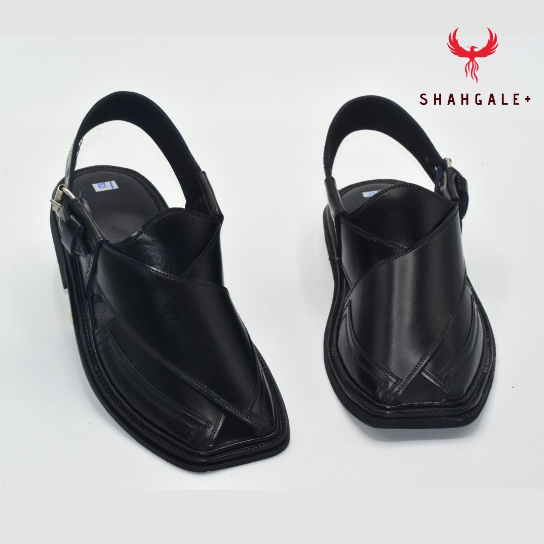 Takidar Peshawari Chappal(Black)