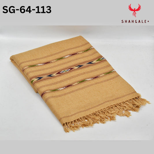 64 Wool Multi Flower Border (Camel Color)