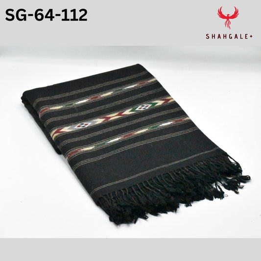 64 Wool Multi Flower Border (Black Color)