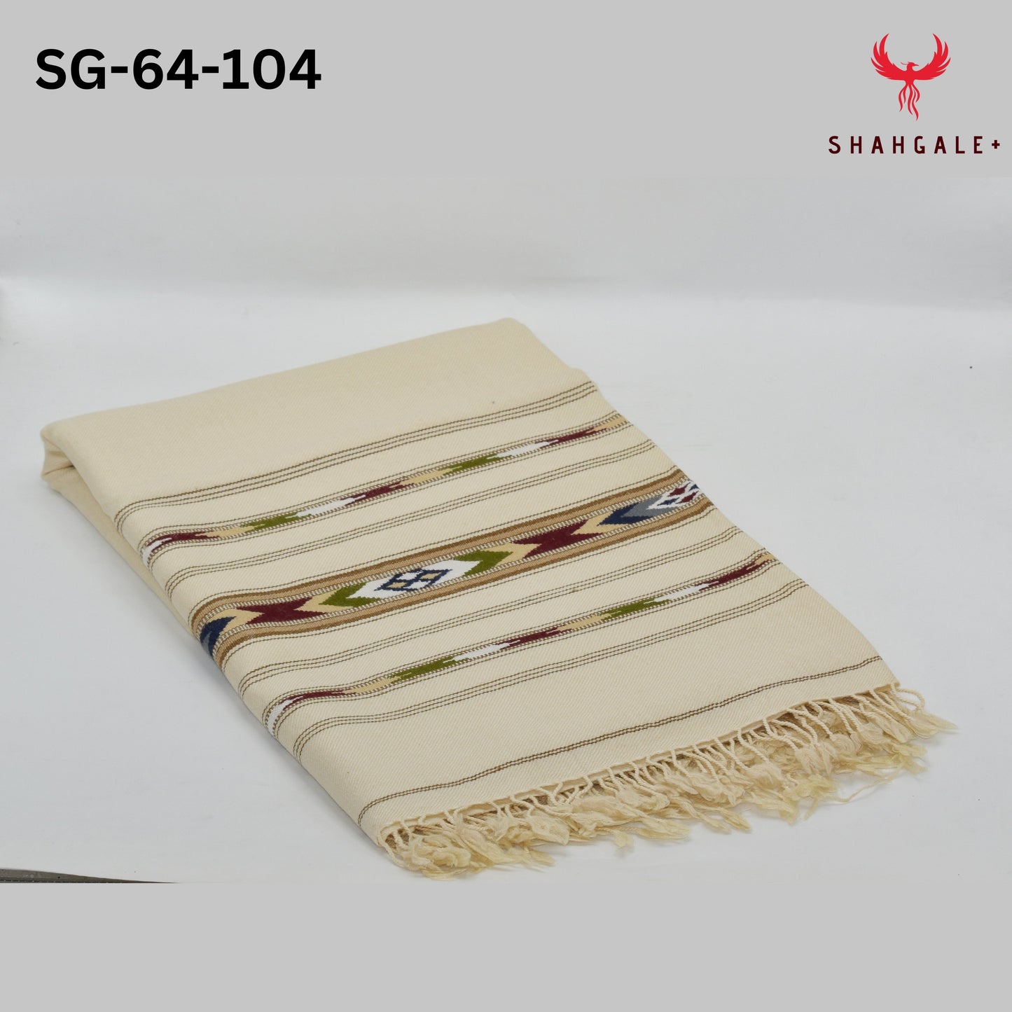 64 Wool Multi Flower Border (Cream color)